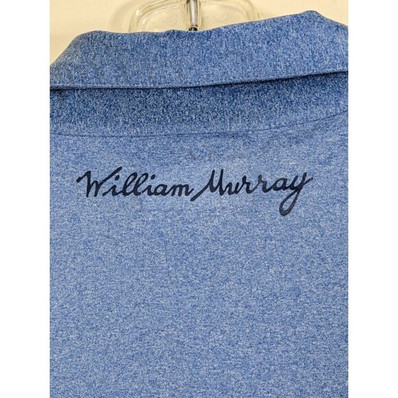 William Murray Polo Shirt Men XL Blue Golf Performance Plaid Trim Classic Preppy - Picture 9 of 11